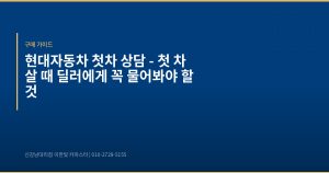 현대자동차 첫차 상담 ...
